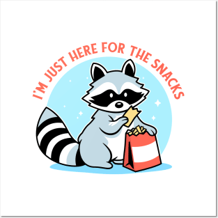 Raccoon Here For The Snacks Posters and Art